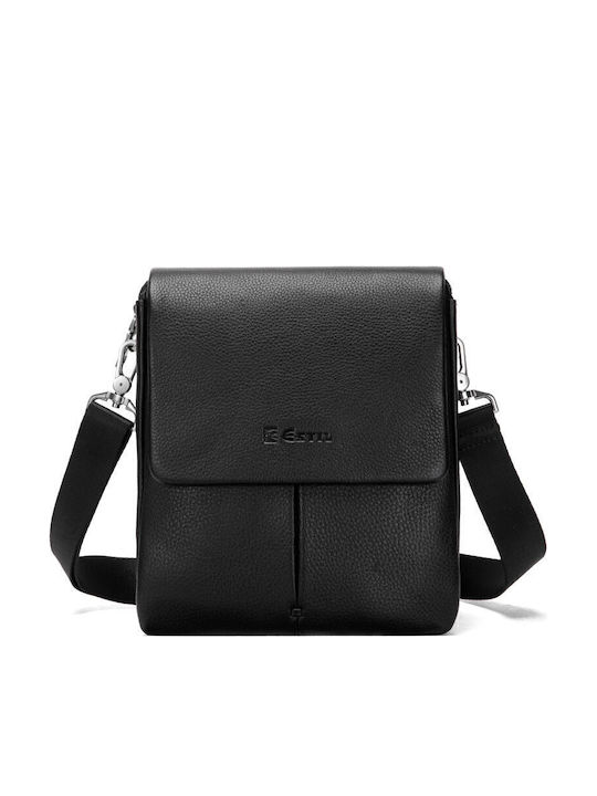 Leather Men's Shoulder / Crossbody Bag Black