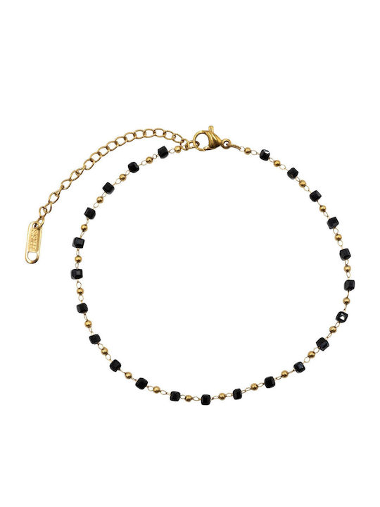 Poco Loco Gold Plated Anklet from Stainless Steel