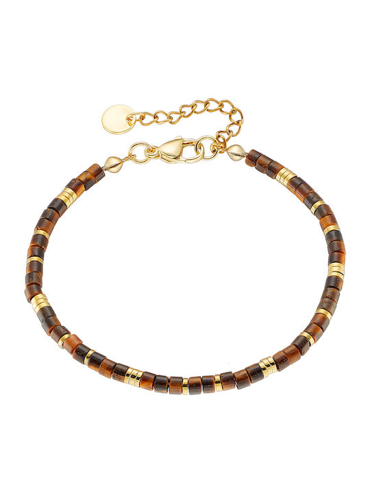 Art Collection Men's Bracelet Made of Gold Plated Stainless Steel