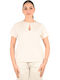 Damen Bluse Kurzärmelig Off-White
