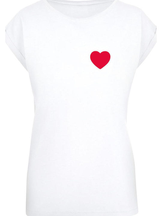 Mister Tee Herz Damen T-Shirt Weiß