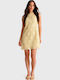 Summer Mini Dress for Wedding - Christening with Lace Yellow