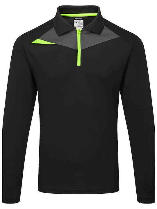 Portwest Portwest Herren Langärmeliges Arbeitshemd Polo Schwarz