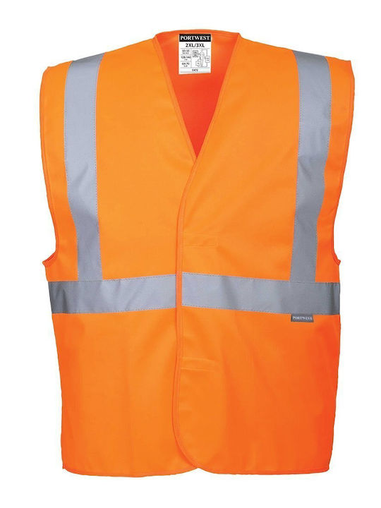 Portwest Men's Safety Vest with Reflective Tapes Orange