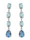 Victoria Cruz Silver Earrings with Stones