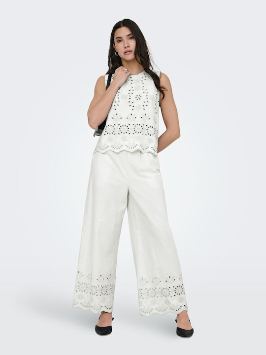 Jdy Damen Stoffhose in Ecru