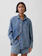 Long Sleeve Women's Denim Shirt Blue