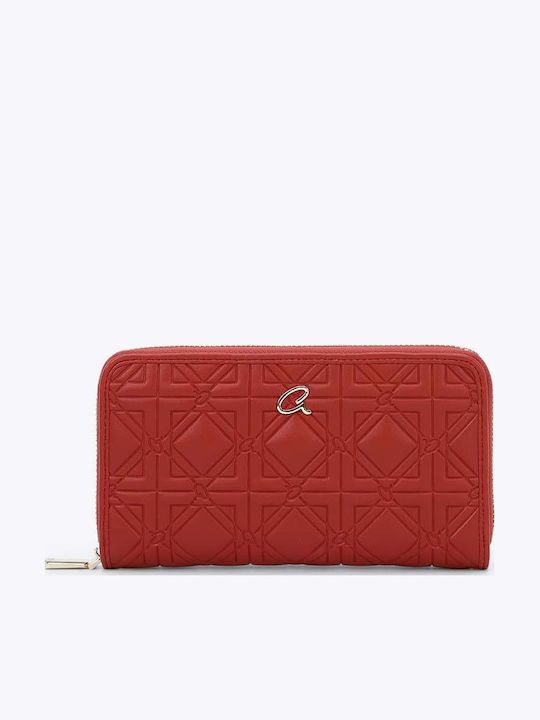 Debossed Large Women's Wallet Red