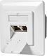 Nedis Wall Ethernet Socket Double Female Ports Rj45 Cat6a Recessed White