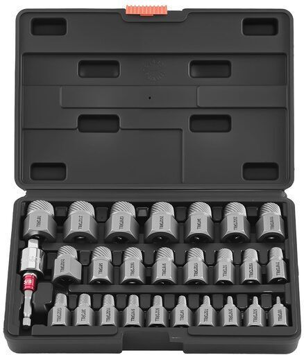 Set 25 Unelte De Extragere Cu Cap Hexagonal Multi-șurub Cr-mo 2 X Adaptoare