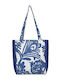 Ble Resort Collection Stoff Strandtasche Blau