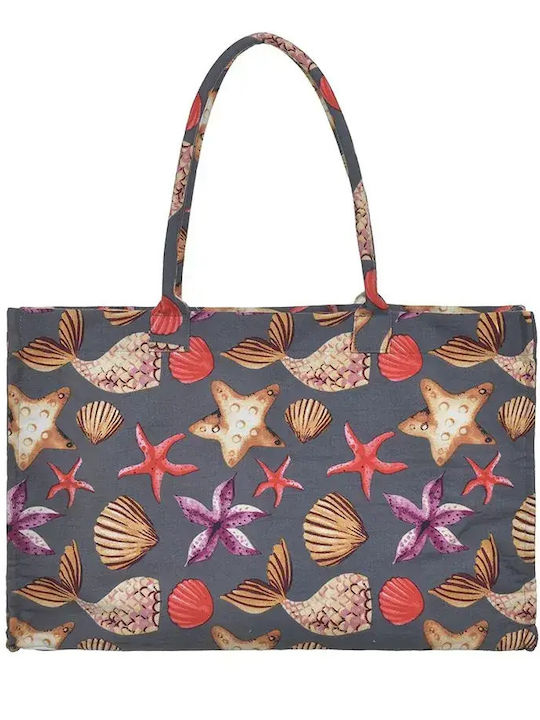Ble Resort Collection Υφασμάτινη Τσάντα Θαλάσσης Γκρι