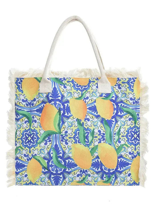 Ble Resort Collection Stoff Strandtasche Blau