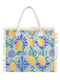 Ble Resort Collection Stoff Strandtasche Blau