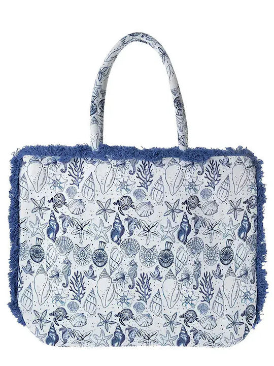 Ble Resort Collection White Fabric Beach Bag