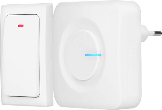 Alecto Ip44 Waterproof Kinetic Wireless Doorbell Range Up To 200 Meters White