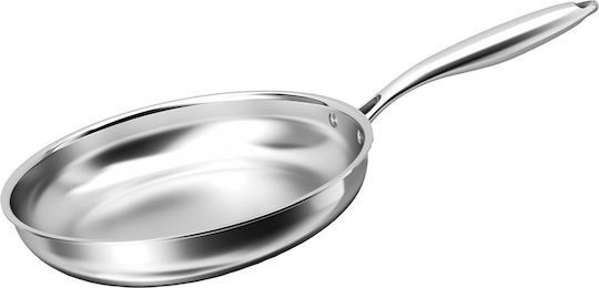 Cheffinger 24 Cm Pfanne Kompatibel Mit Allen Hitzequellen Induktion Aus Rostfreiem Stahl Silber