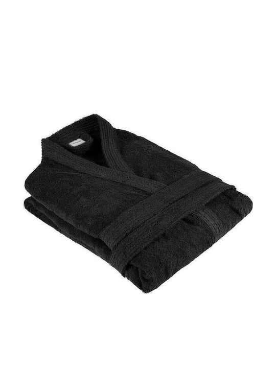 Homelovers Bathrobe with Collar Black 350gr/m²