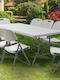 Plastic Garden & Terrace Table Catering Outdoor Foldable Aprilia White 183x76x74cm