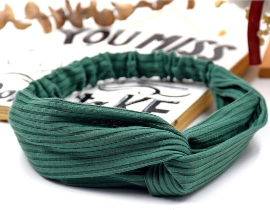 Gekreuztes Stirnband Haar In Solidem Rippstrick Mesh Chic Grünes