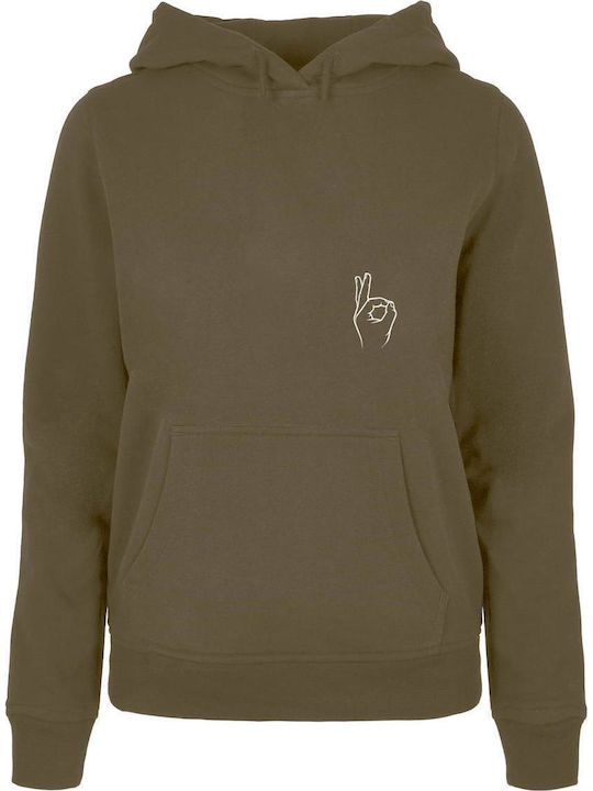 Women's Sweatshirt Hooded Olive