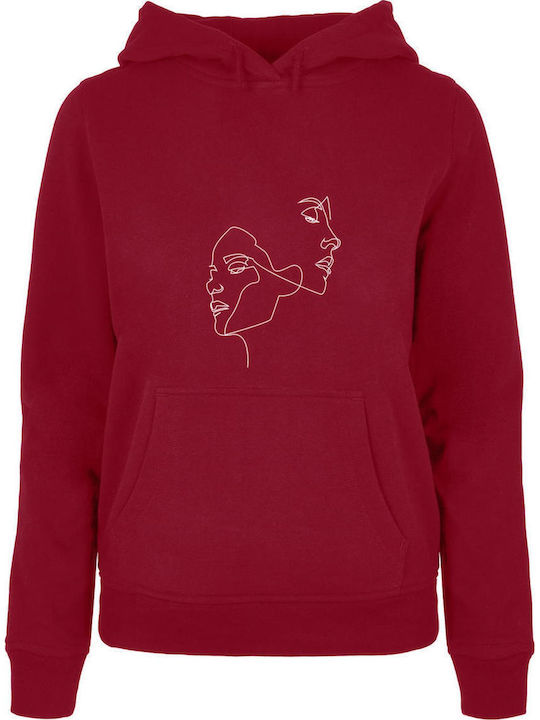 Women's Sweatshirt Hooded Burgundy