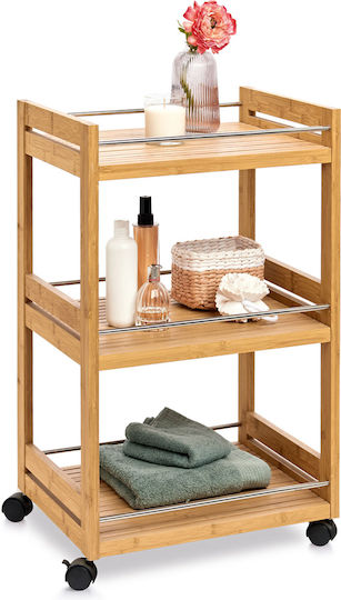 Wooden Trolley 3 Tiers Silver 13591