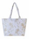 Geantă Din Țesătură Albă Culoare Palme 42x35x20 100% Bumbac