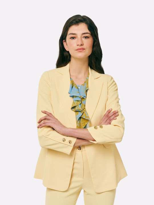 Forel Forel Damen Blazer mit Pailletten Gelb