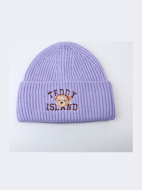 Beanie Unisex Σκούφος Πλεκτός σε Μωβ χρώμα