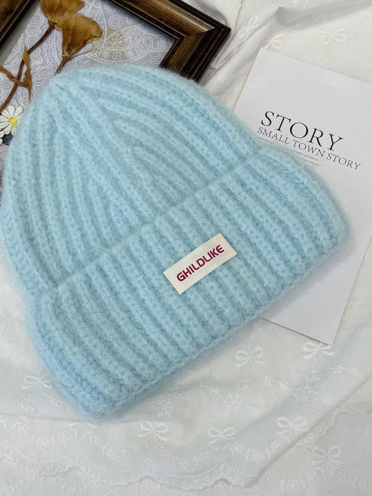 Beanie Unisex Σκούφος Πλεκτός σε Μπλε χρώμα