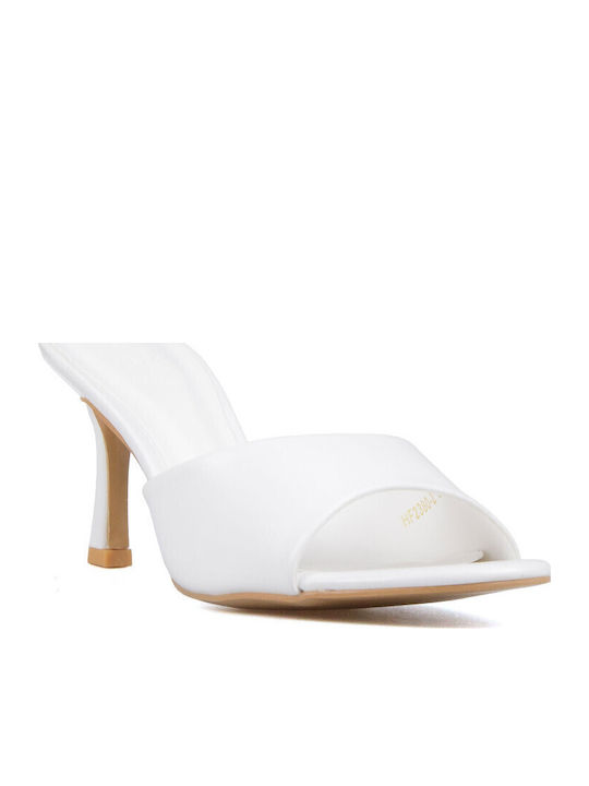 Silia D Mules With High Heel In White Colour