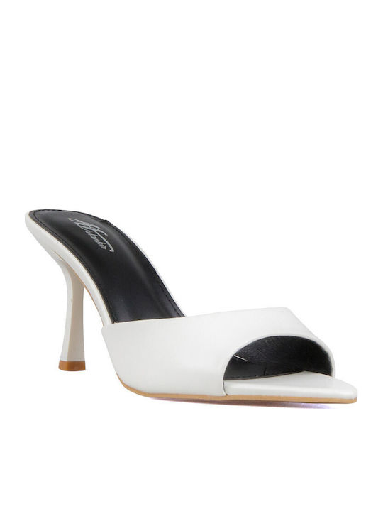 Silia D Mules With High Heel In White Colour