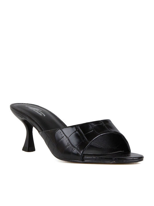 Mules With High Heel In Black Colour
