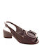 Leather Heels with Low Heel Black