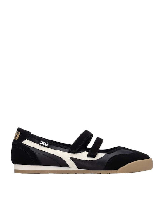 Women's Ballerina Shoes with Strap in Black Colour