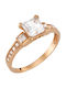 Ioannis Kosmima Single Stone Ring In 14K Rose Gold With Zircon