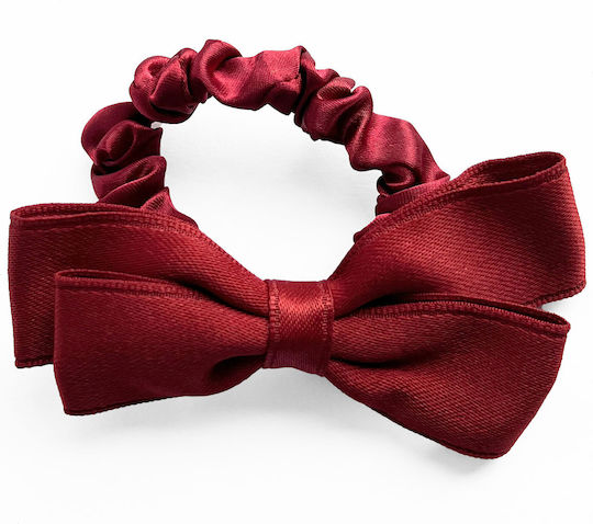 Scrunchie Елегантен Ластик За Коса От Сатен С Панделка В Червено