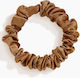 Classic Scrunchie Hair In Satin Pleated Minimalist Brown