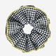 Scrunchie Maxi Hair In Vichy Folded Fabric Black Yellow