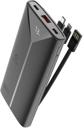 Woox MX0131 Power Bank 10000mAh 22.5W με Θύρα USB-A και 2 Θύρες USB-C Power Delivery Μαύρο