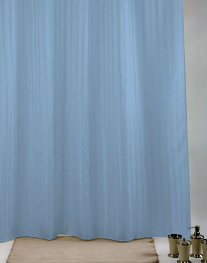 Import Hellas Rigone Fabric Shower Curtain 180x200cm Light Blue
