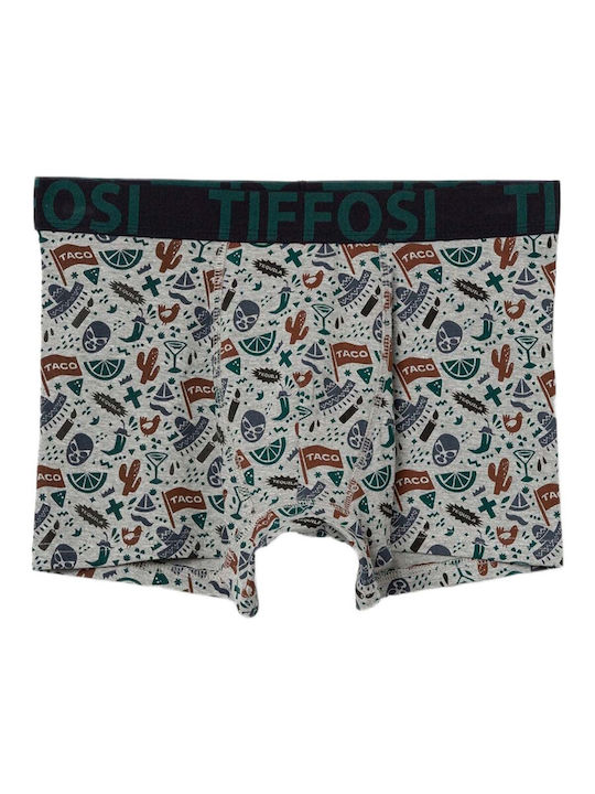 Tiffosi Men's Gray Boxer Printed
