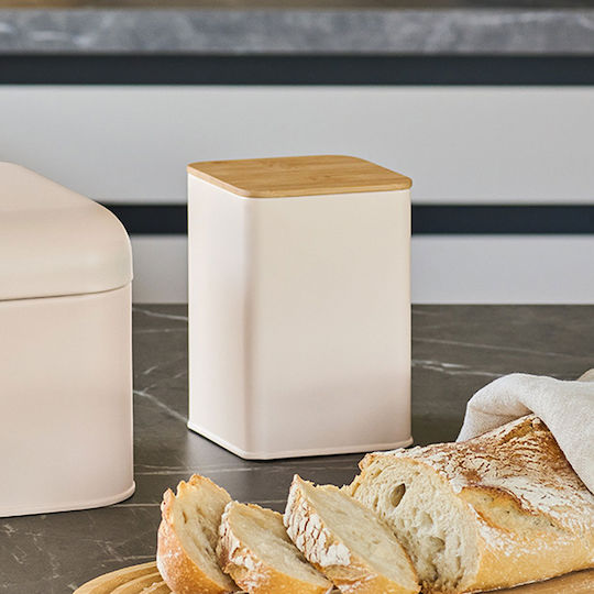 General Use Vase with Lid Metallic Beige 1100ml