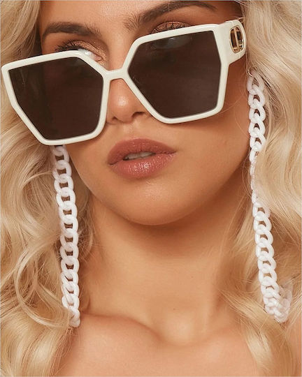 Kokálini Brillenkette Cuban Größe One Size Weiß