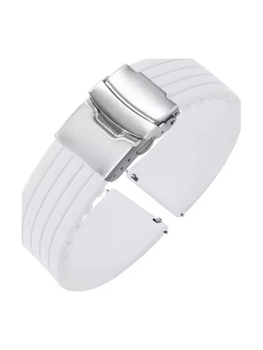 Easy Click Каучукова Каишка Бяла 22mm