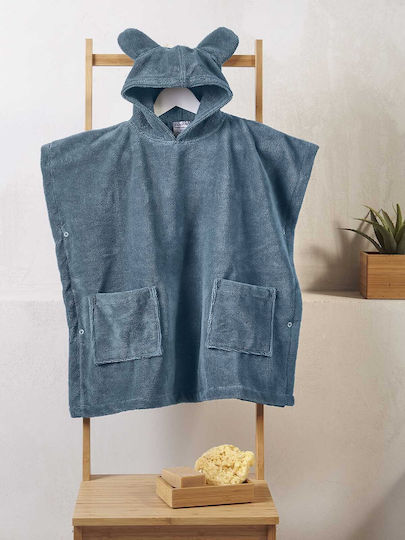 Cannon Kids Bathrobe Dark Petrol Hooded