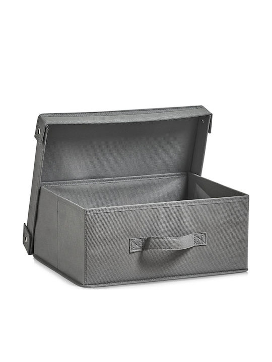 Fabric Storage Box with Lid Gray 33x28x15cm