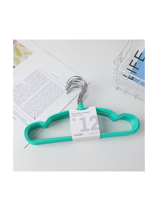 Kids Wall Hanger Multi Hook Plastic Green 12 Pieces
