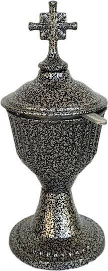 Memorial Censer Round Color Gray Hammered 20x8 cm
